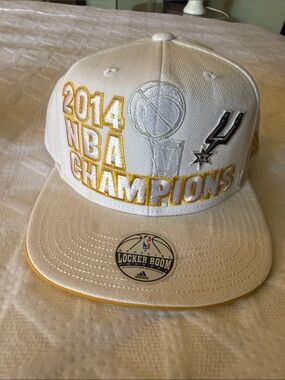 adidas White and Gold 2014 NBA Champions Snapback Hat